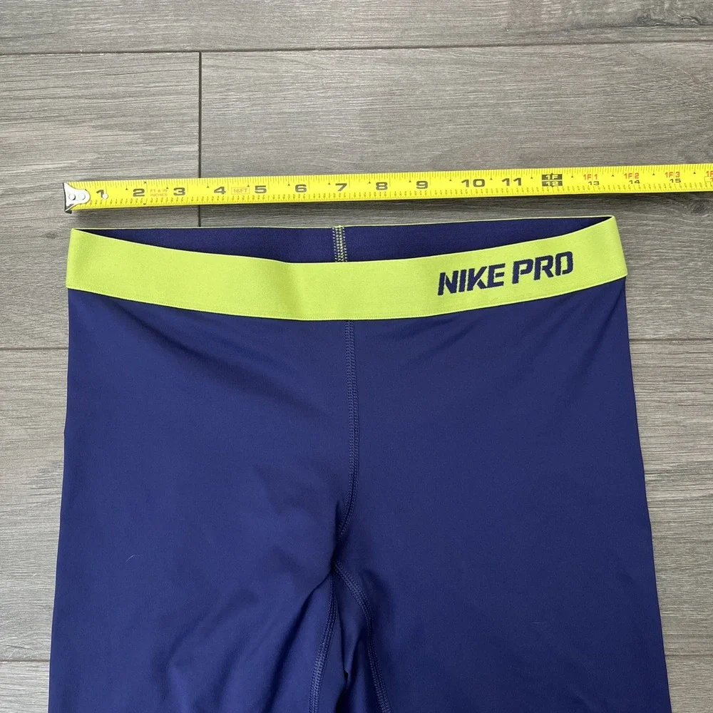 Nike Pro Capri Leggings Womens M Purple Green Compression Athletic